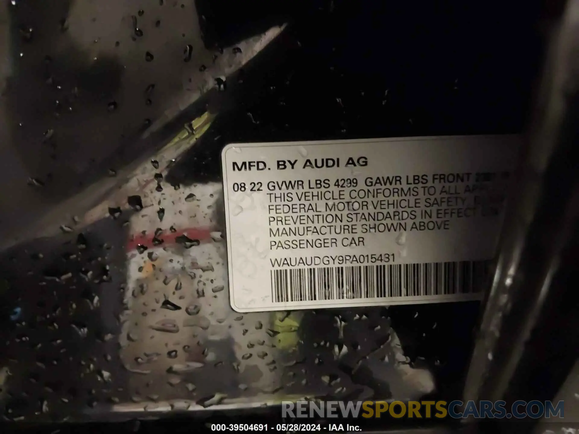 9 fotografías del automóvil dañado WAUAUDGY9PA015481 AUDI A3 2023