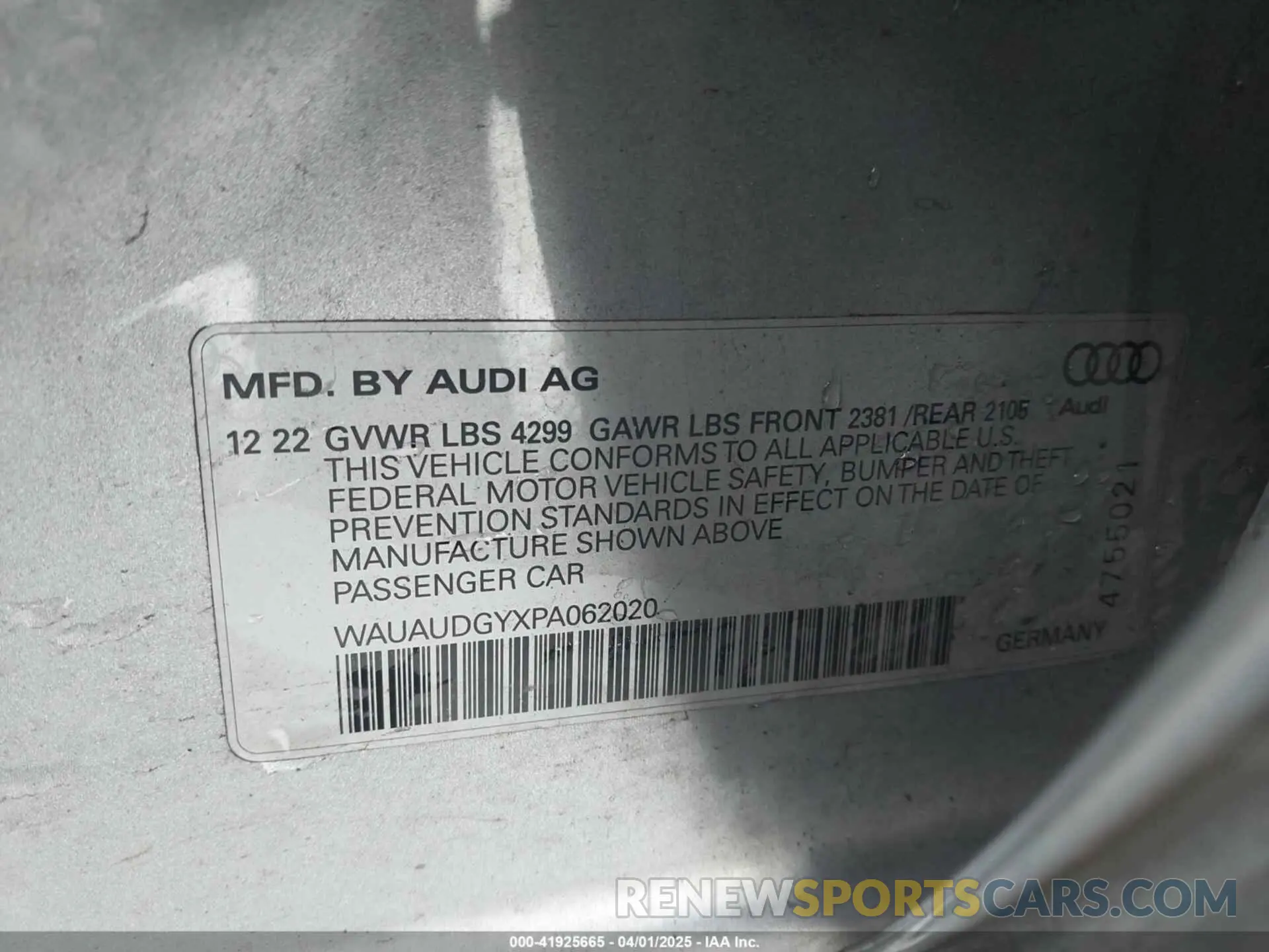 9 fotografías del automóvil dañado WAUAUDGYXPA062020 AUDI A3 2023