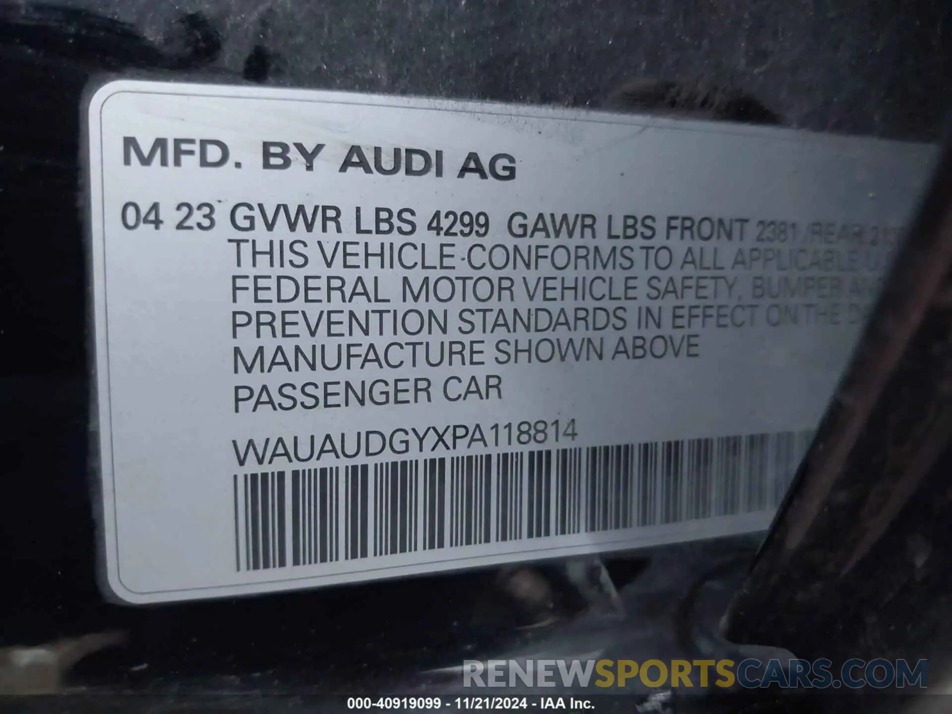 9 fotografías del automóvil dañado WAUAUDGYXPA118814 AUDI A3 2023