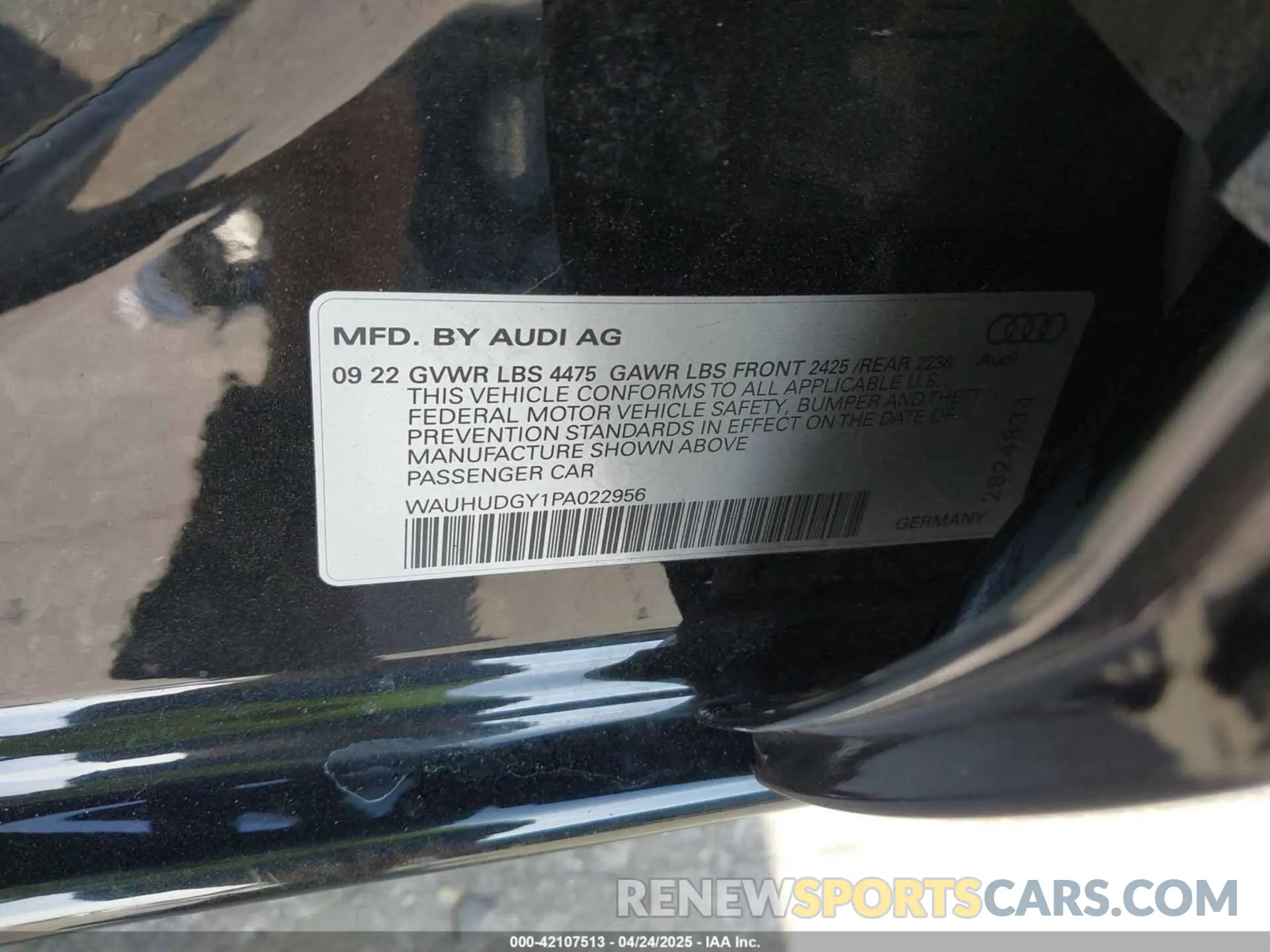 9 fotografías del automóvil dañado WAUHUDGY1PA022956 AUDI A3 2023