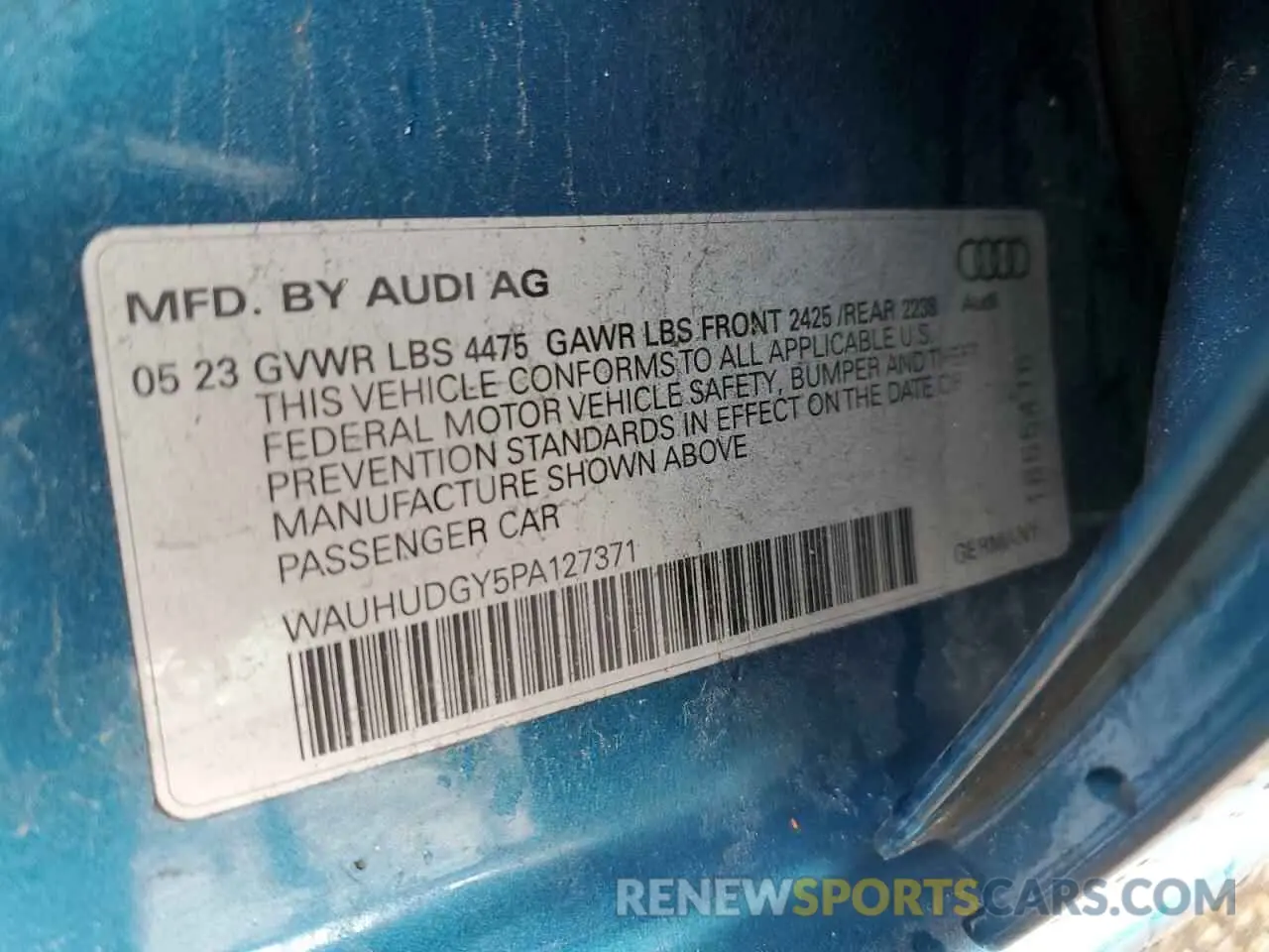 12 fotografías del automóvil dañado WAUHUDGY5PA127371 AUDI A3 2023