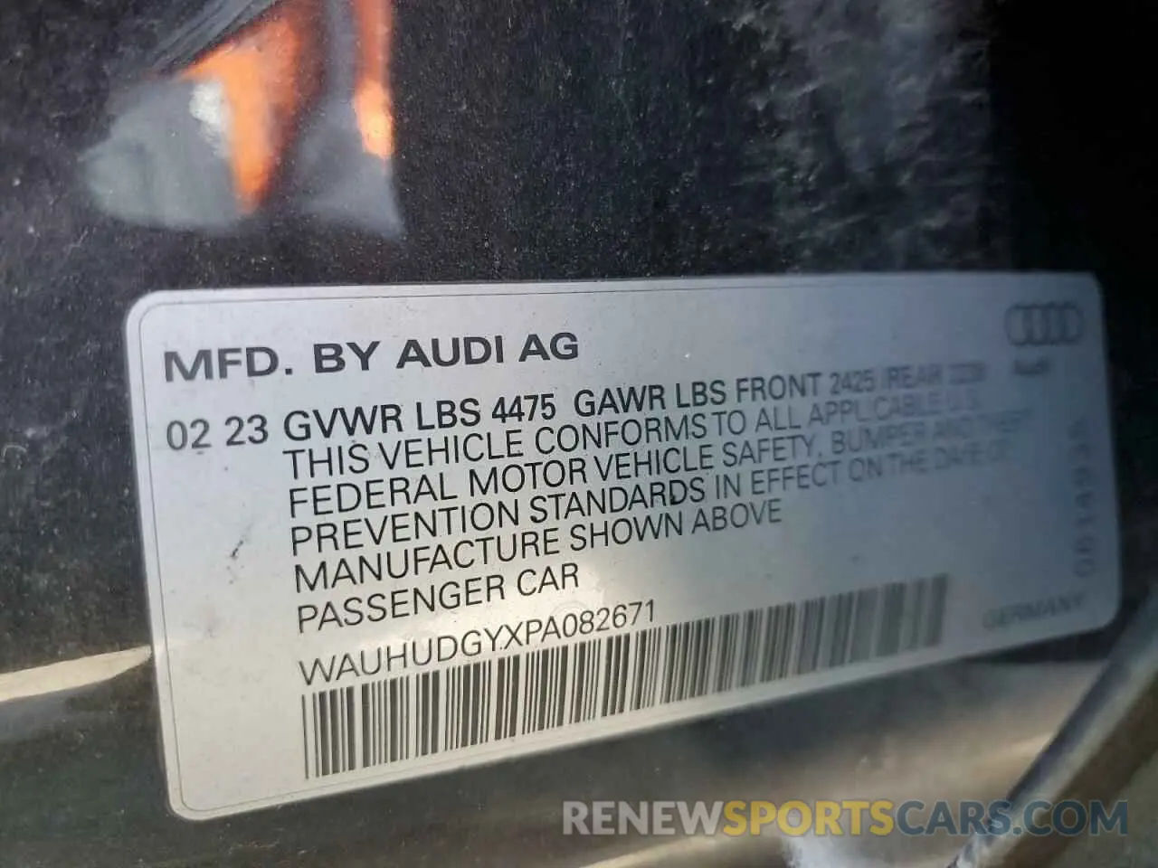 14 fotografías del automóvil dañado WAUHUDGYXPA082671 AUDI A3 2023