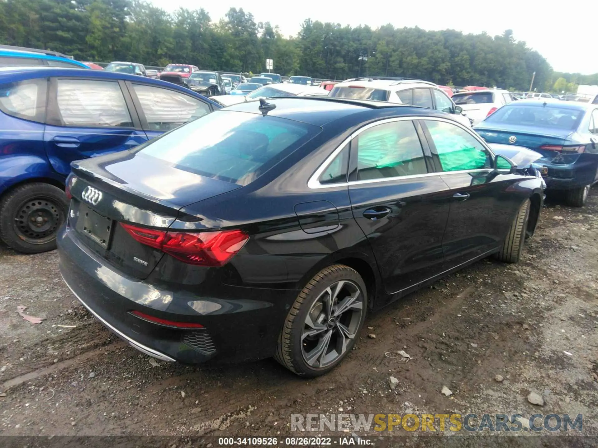 4 fotografías del automóvil dañado WAUGUDGY0NA060140 AUDI A3 SEDAN 2022