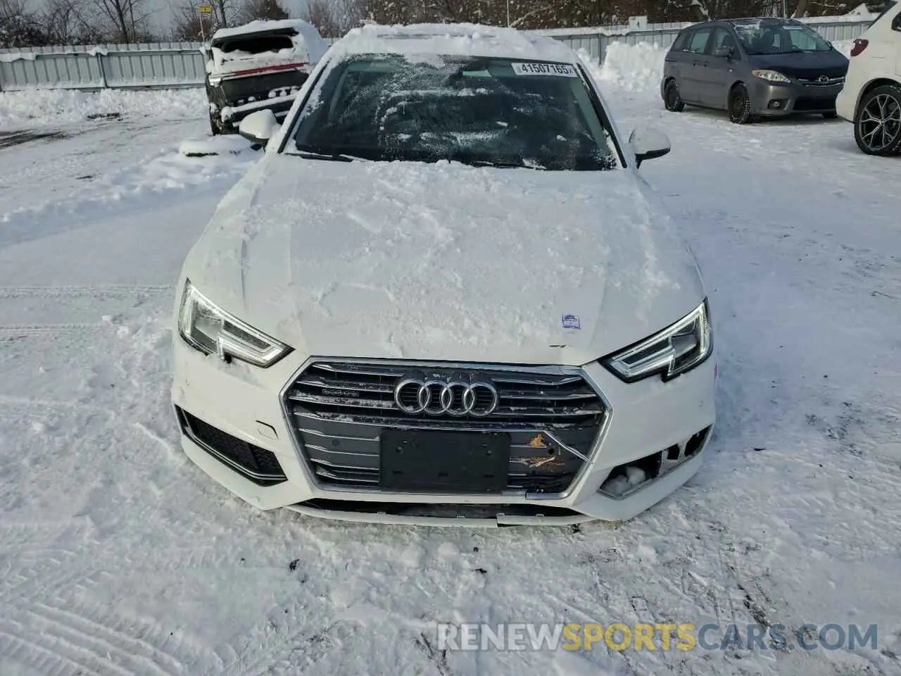 5 fotografías del automóvil dañado WAUBNAF40KN011030 AUDI A4 2019