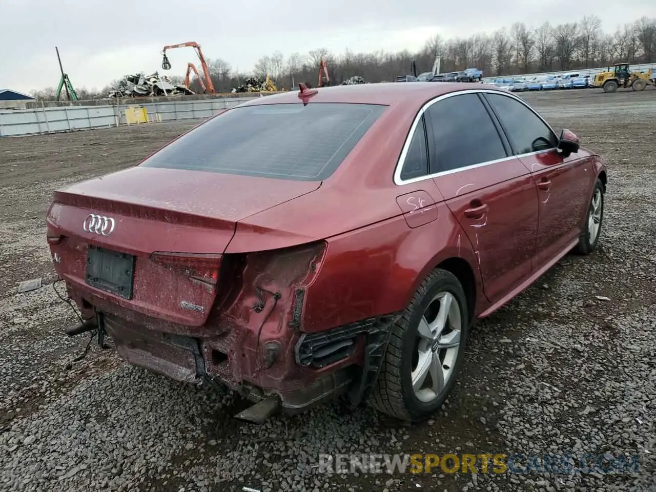 3 fotografías del automóvil dañado WAUDNAF42KN019767 AUDI A4 2019