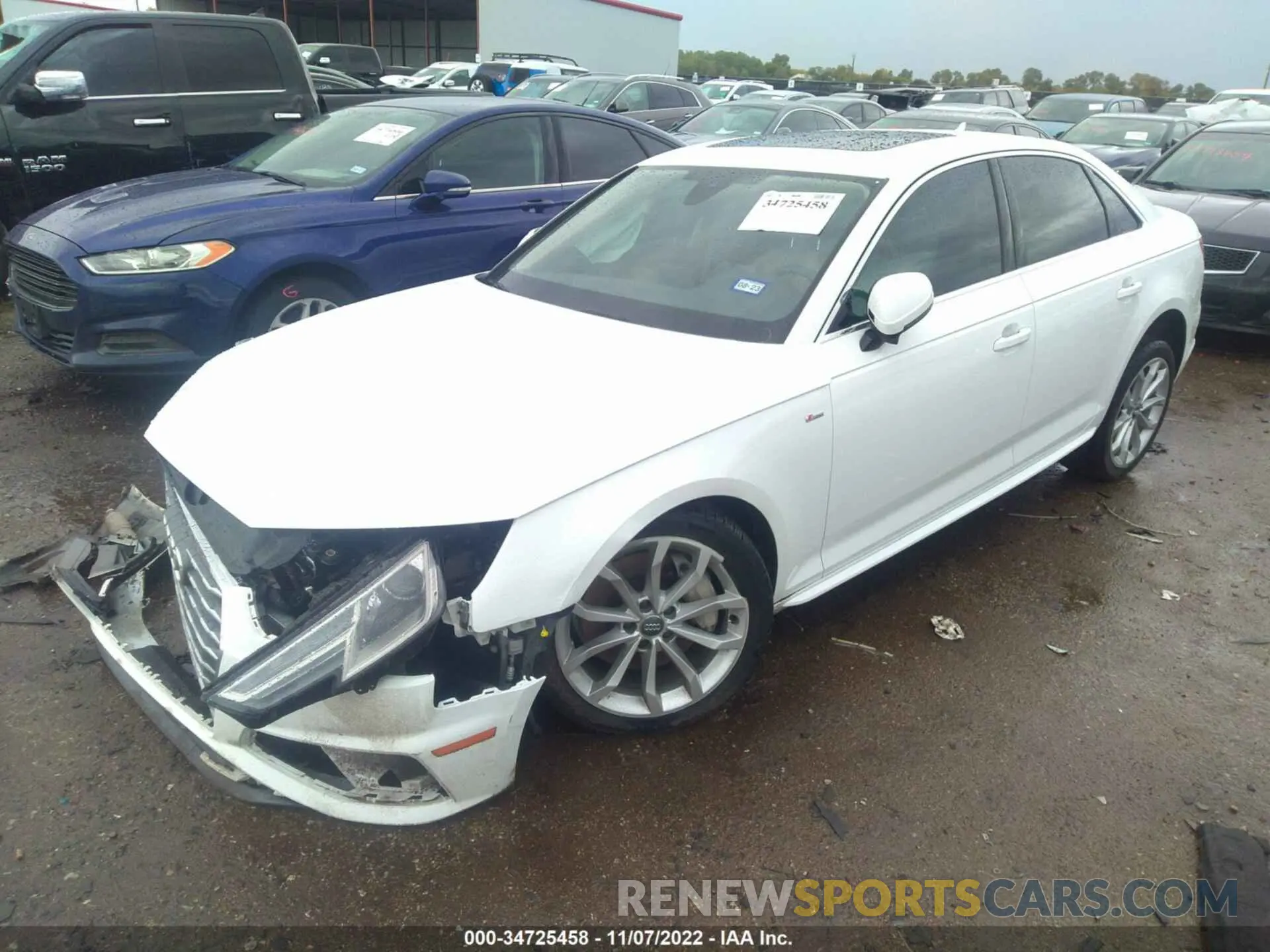 2 fotografías del automóvil dañado WAUDNAF46KN005998 AUDI A4 2019