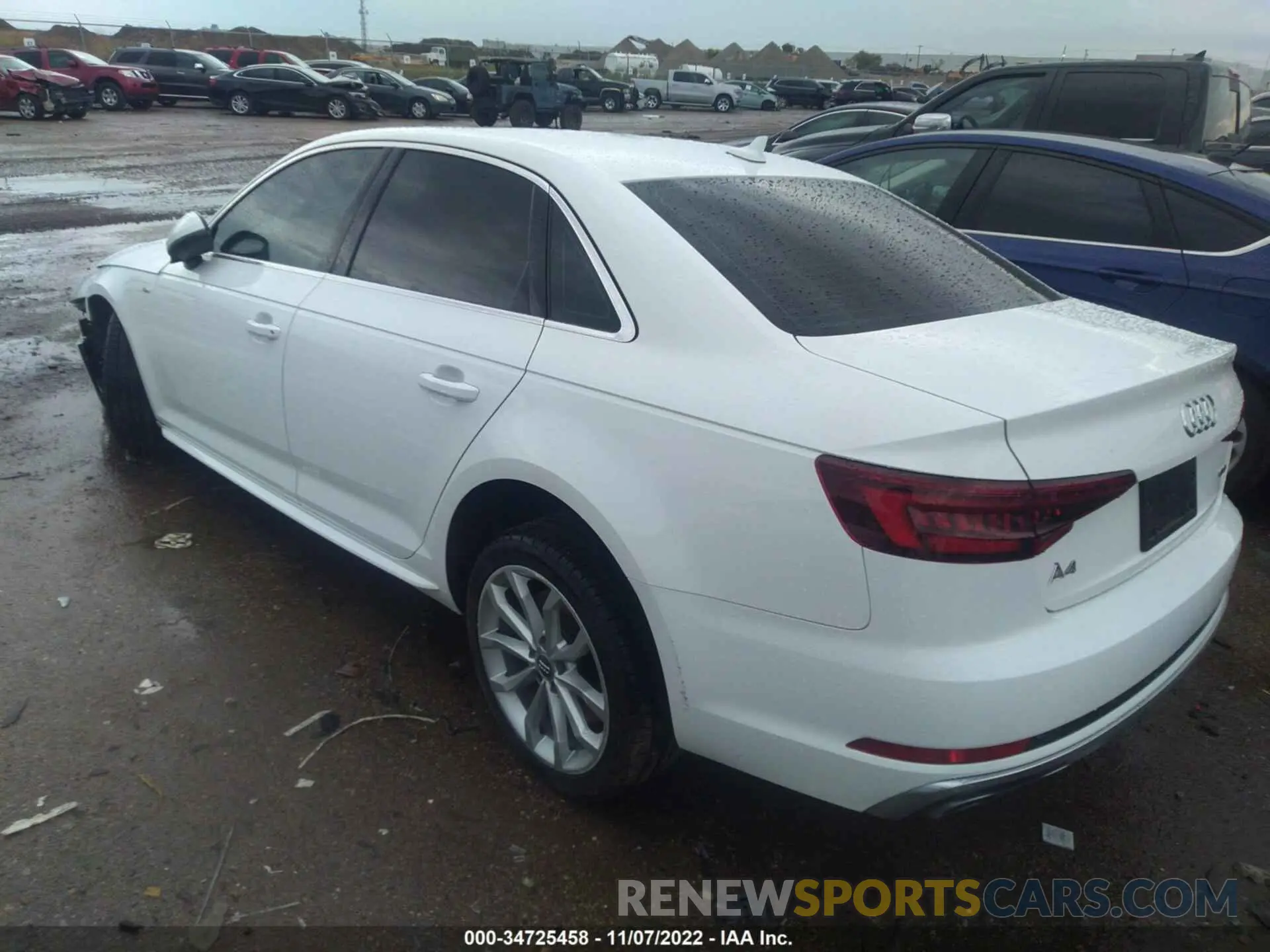 3 fotografías del automóvil dañado WAUDNAF46KN005998 AUDI A4 2019