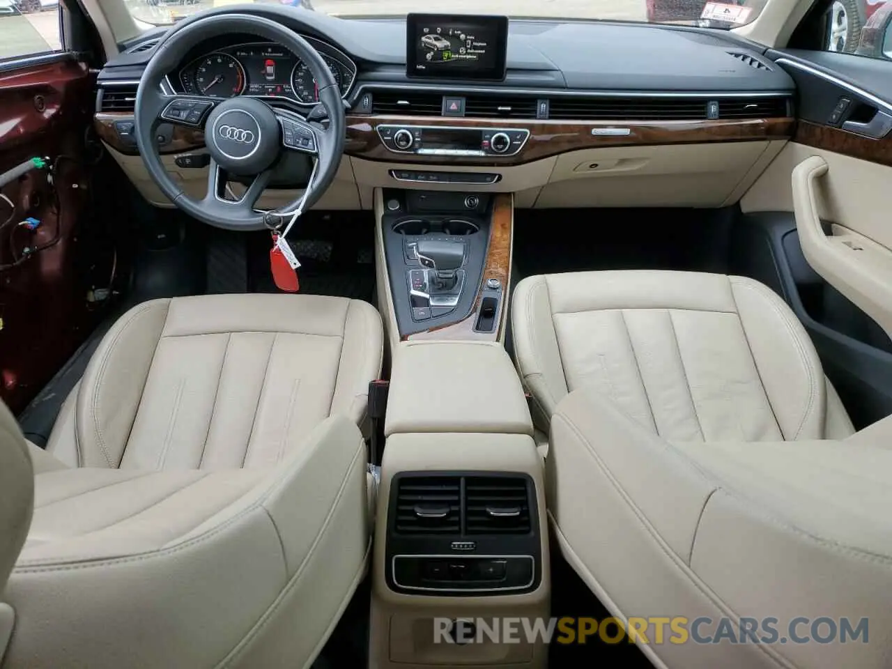 8 fotografías del automóvil dañado WAUDNAF4XKN018883 AUDI A4 2019
