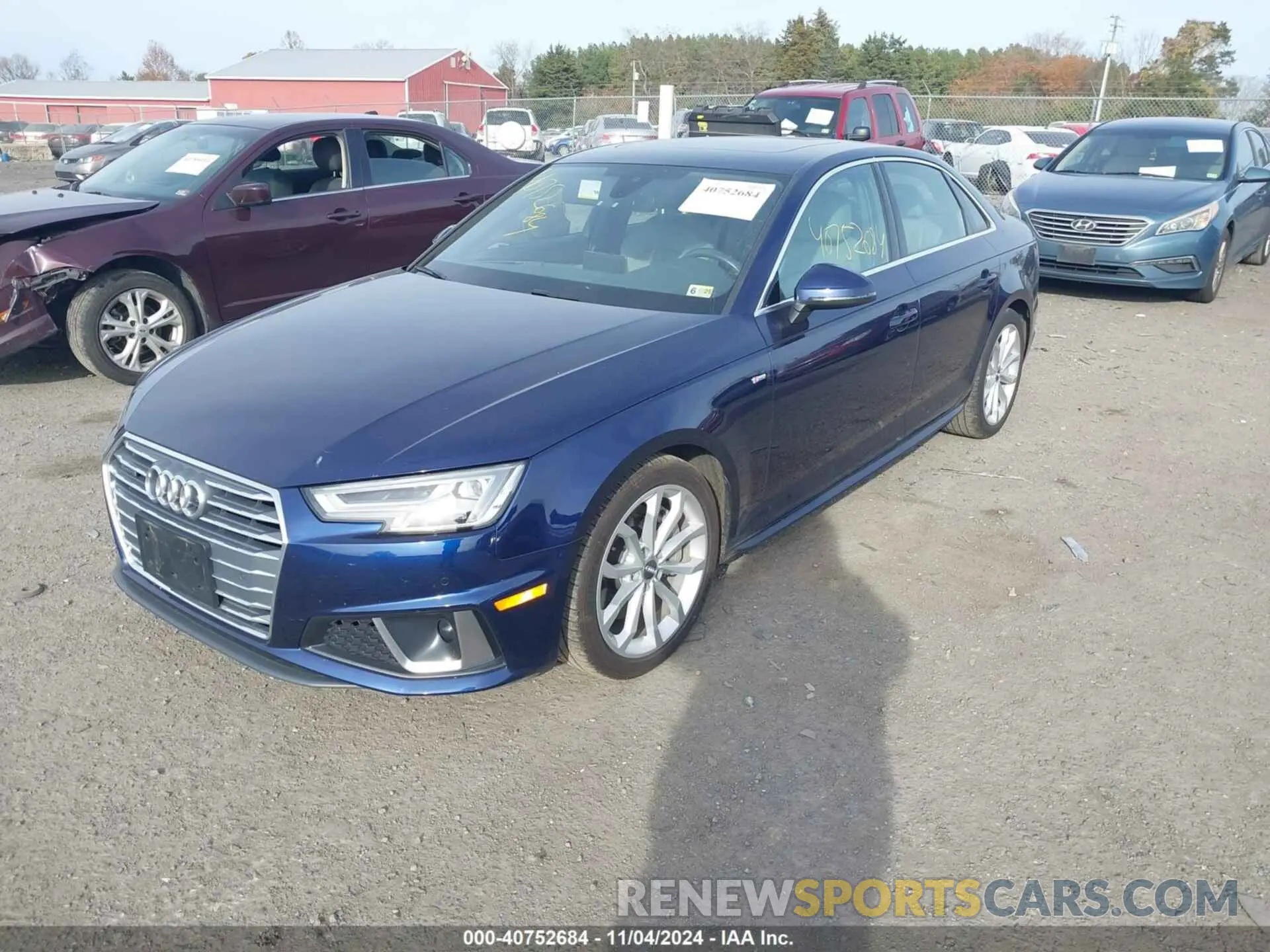 2 fotografías del automóvil dañado WAUENAF40KA066775 AUDI A4 2019