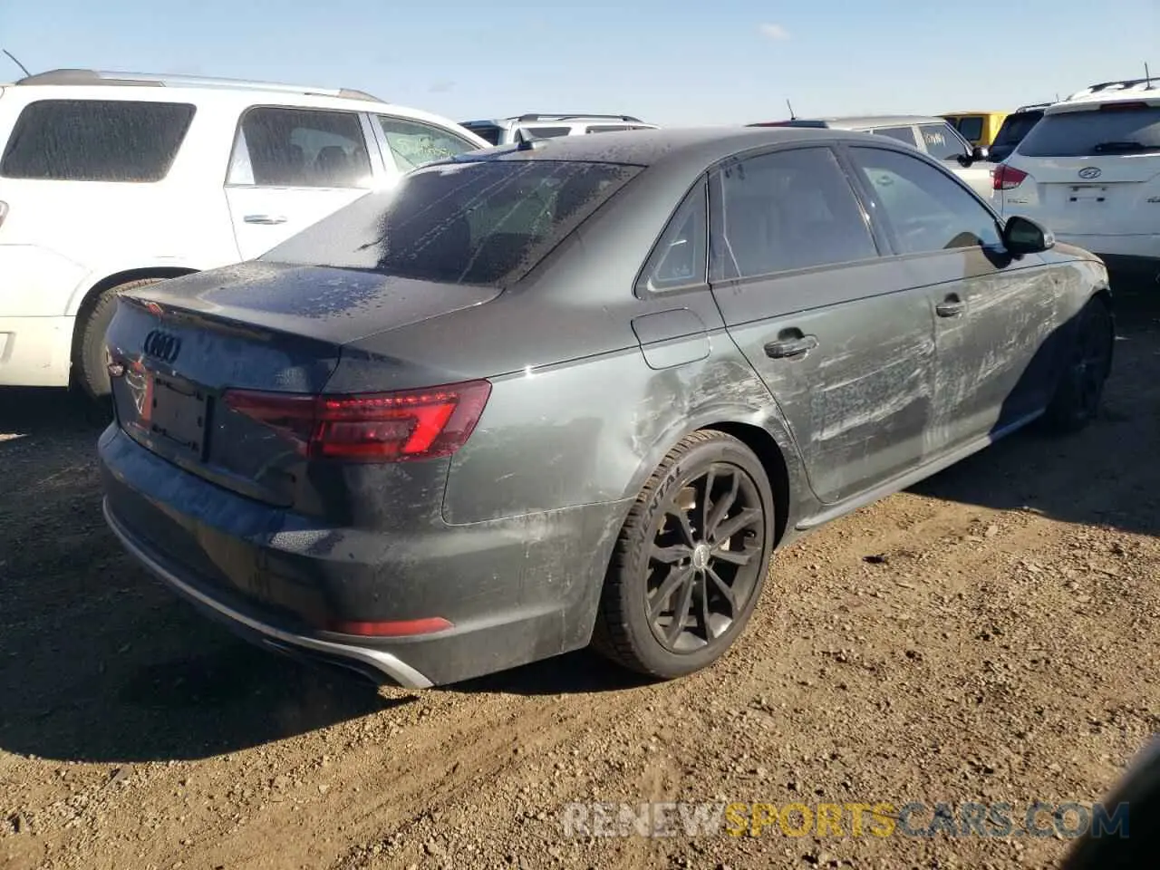 3 fotografías del automóvil dañado WAUENAF41KN002527 AUDI A4 2019