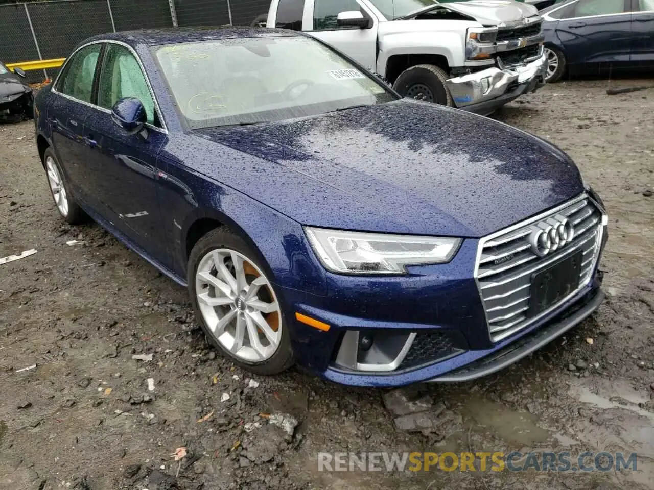 1 fotografías del automóvil dañado WAUENAF42KA116074 AUDI A4 2019