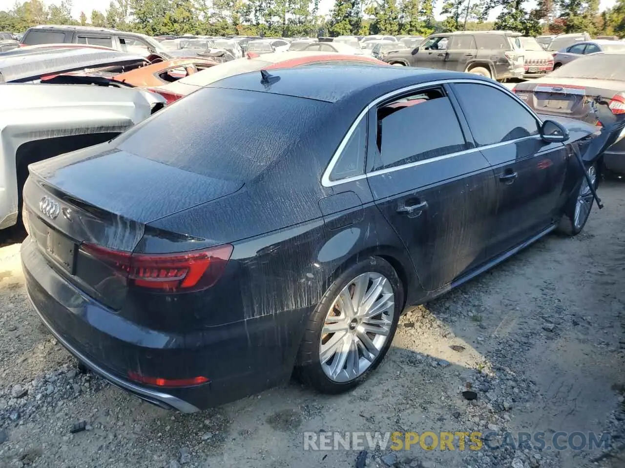 3 fotografías del automóvil dañado WAUENAF42KN020843 AUDI A4 2019