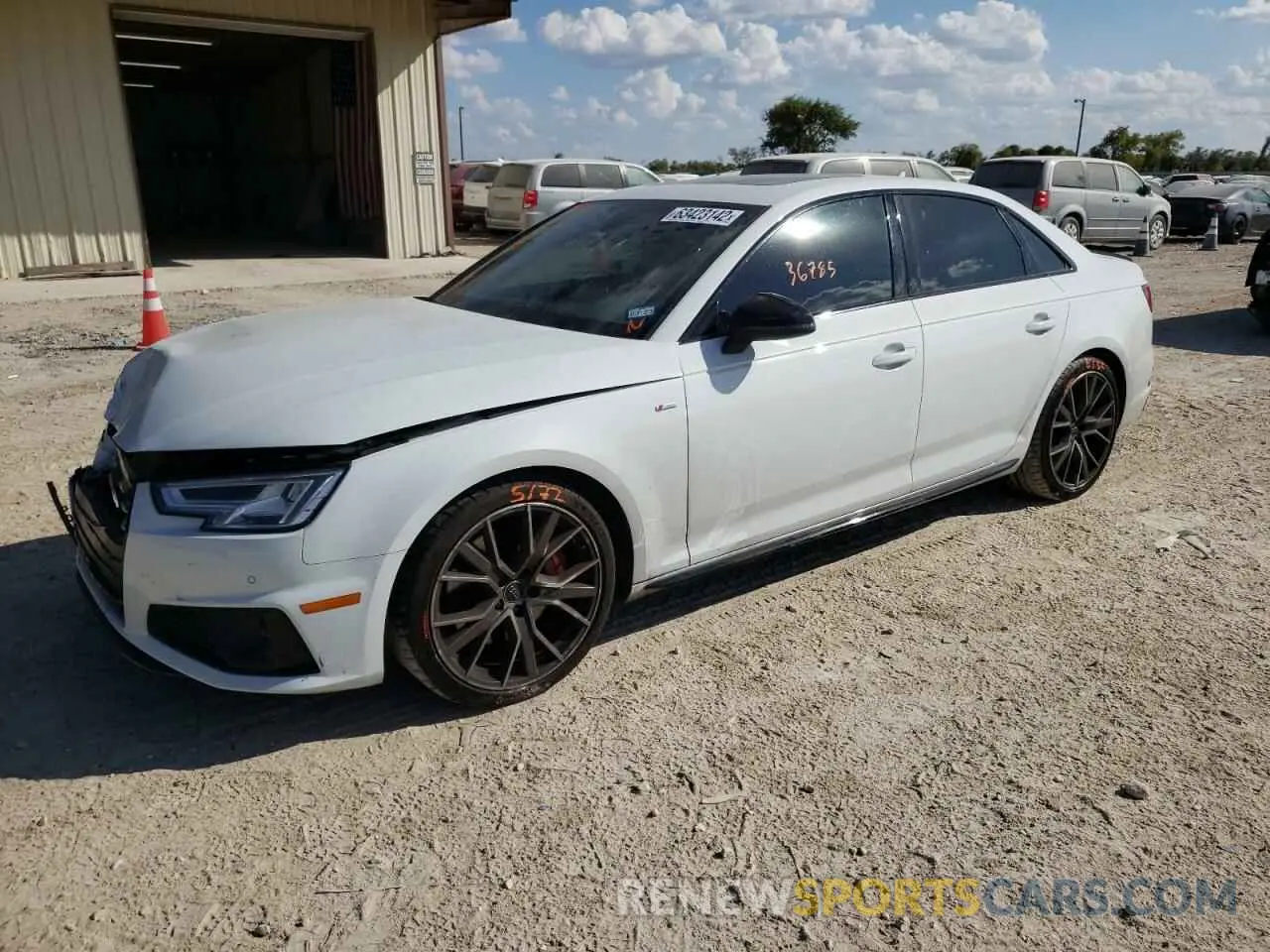 2 fotografías del automóvil dañado WAUENAF44KN004353 AUDI A4 2019