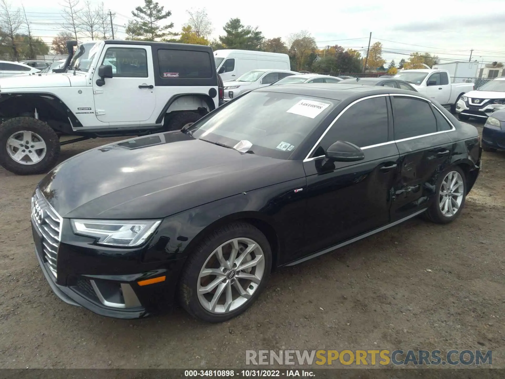 2 fotografías del automóvil dañado WAUENAF45KA106820 AUDI A4 2019