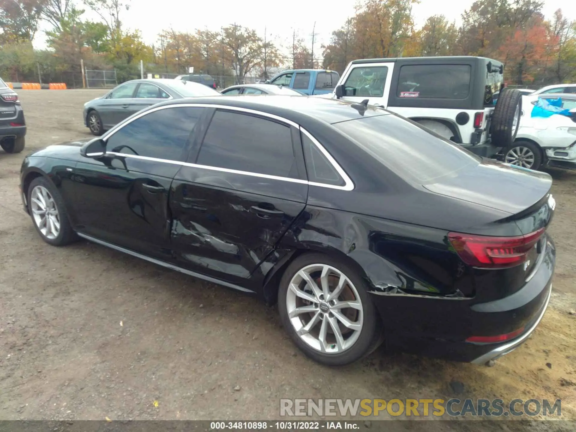 3 fotografías del automóvil dañado WAUENAF45KA106820 AUDI A4 2019