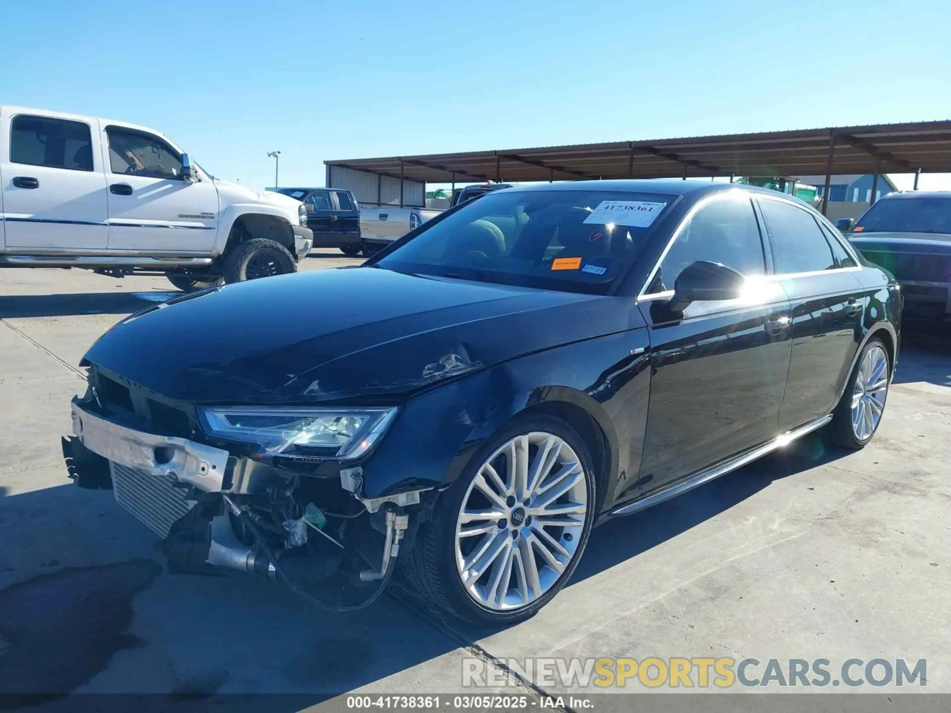 2 fotografías del automóvil dañado WAUENAF46KA035160 AUDI A4 2019
