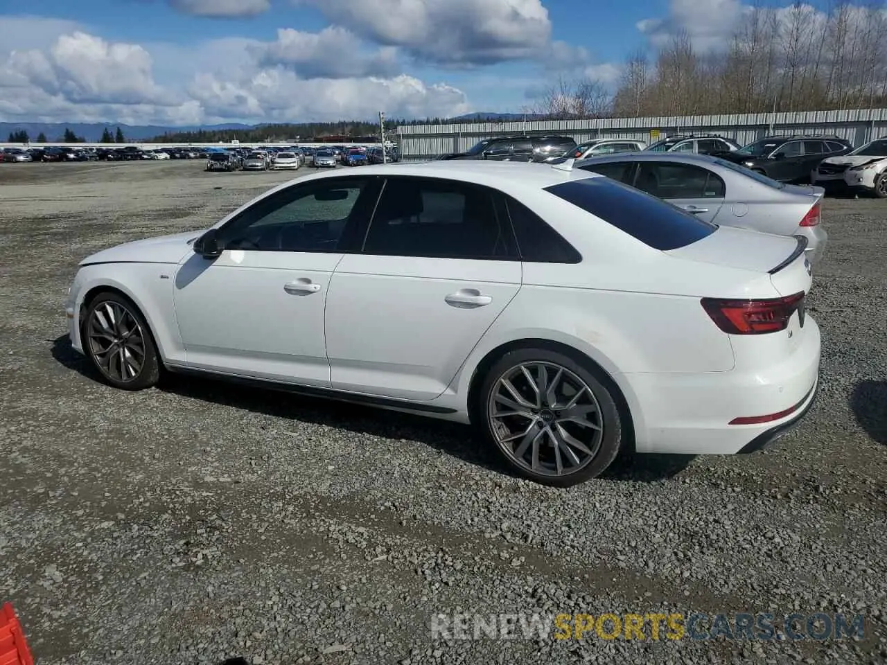 2 fotografías del automóvil dañado WAUENAF48KA076115 AUDI A4 2019