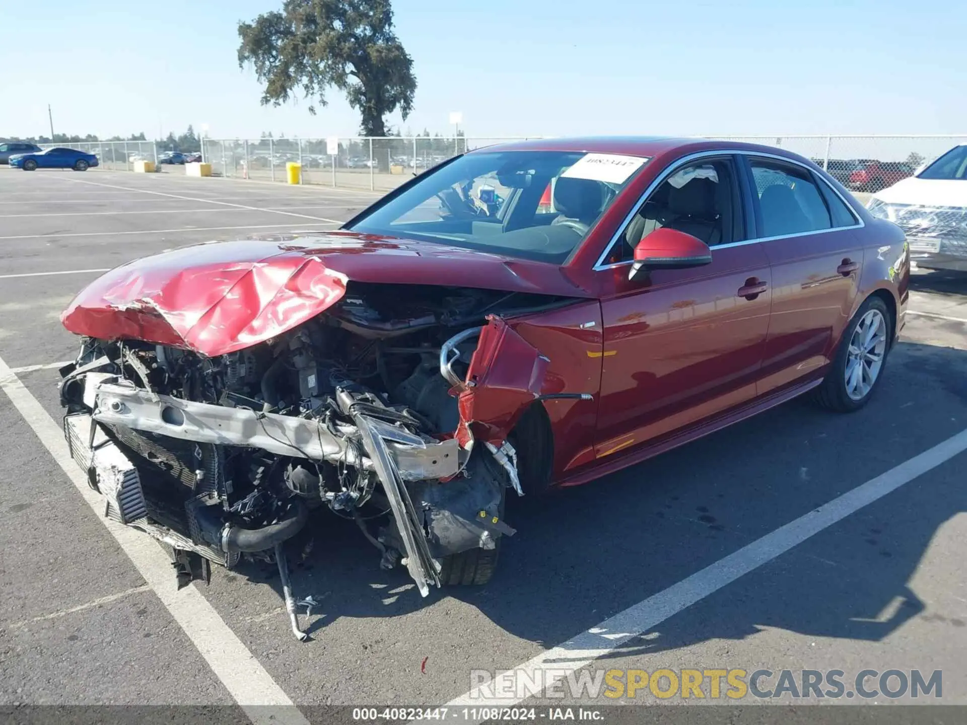 2 fotografías del automóvil dañado WAUENAF49KA050526 AUDI A4 2019