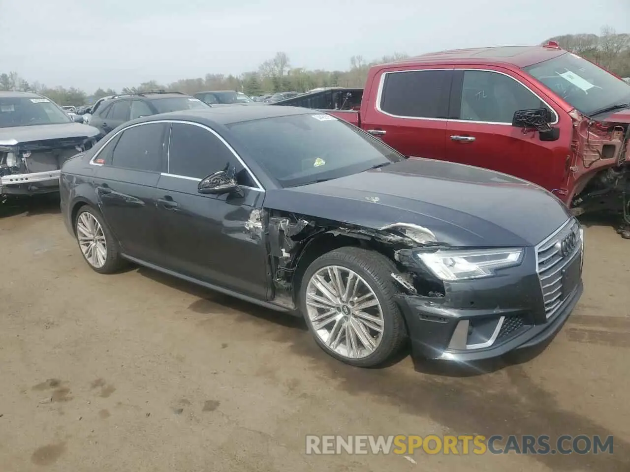 4 fotografías del automóvil dañado WAUENAF4XKA035436 AUDI A4 2019