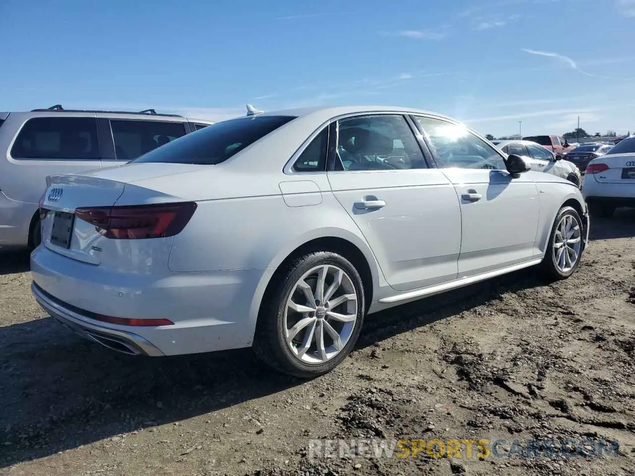 3 fotografías del automóvil dañado WAUENAF4XKA073104 AUDI A4 2019