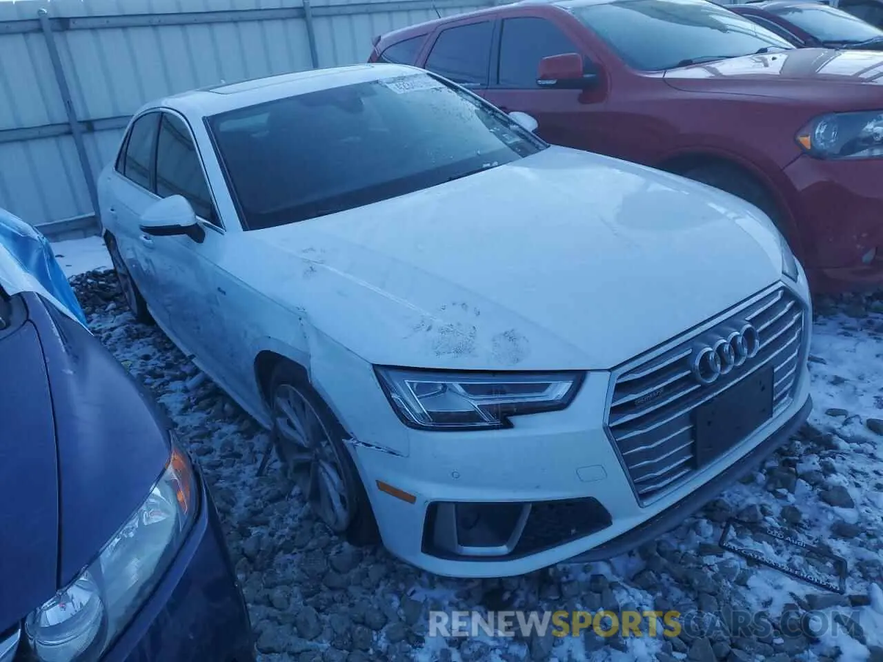 4 fotografías del automóvil dañado WAUFNAF47KN003184 AUDI A4 2019