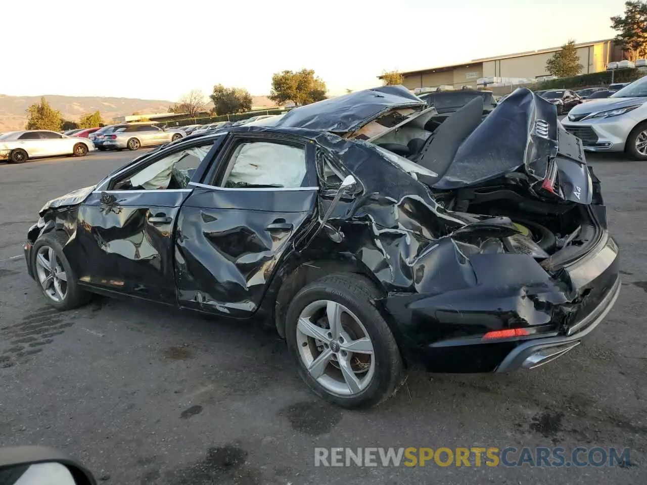 2 fotografías del automóvil dañado WAUGMAF40KN004667 AUDI A4 2019