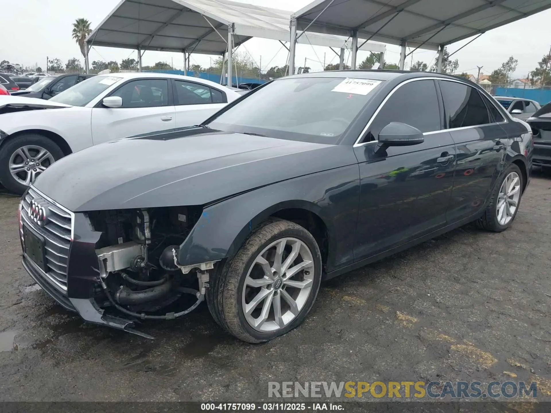 2 fotografías del automóvil dañado WAUGMAF44KA060327 AUDI A4 2019