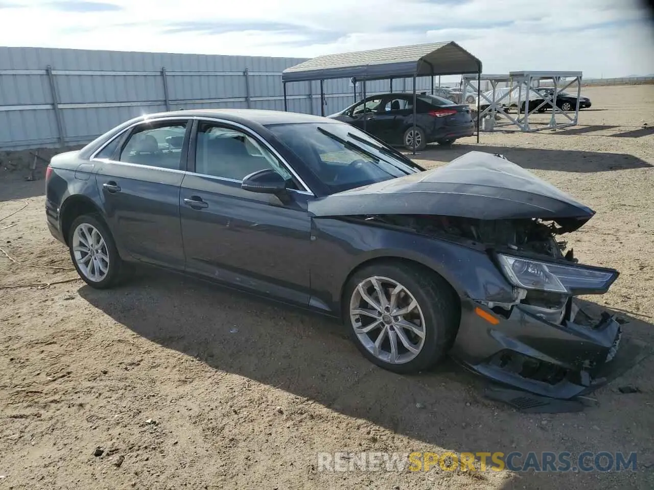 4 fotografías del automóvil dañado WAUGMAF49KA054264 AUDI A4 2019
