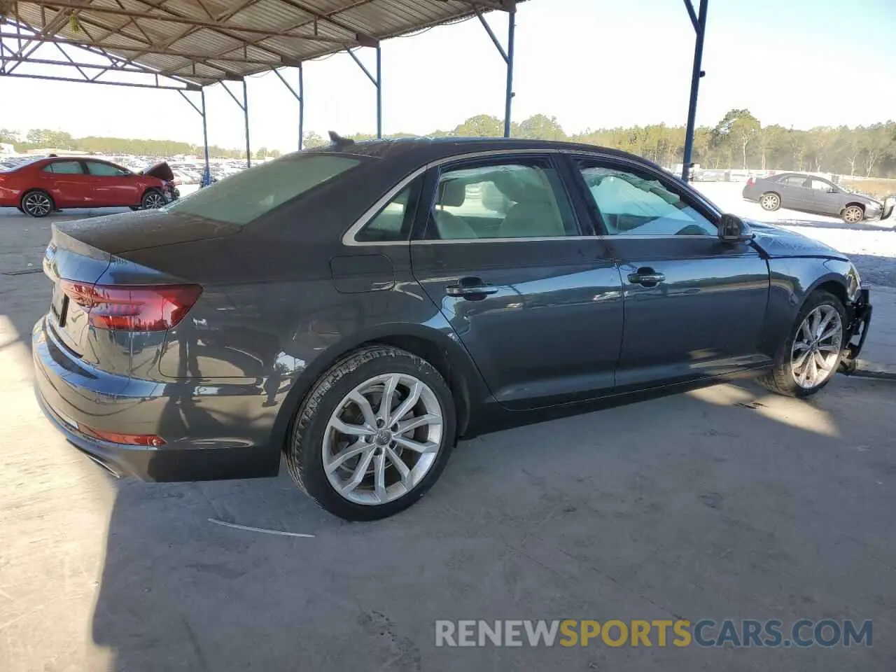 3 fotografías del automóvil dañado WAUHMAF49KN006132 AUDI A4 2019