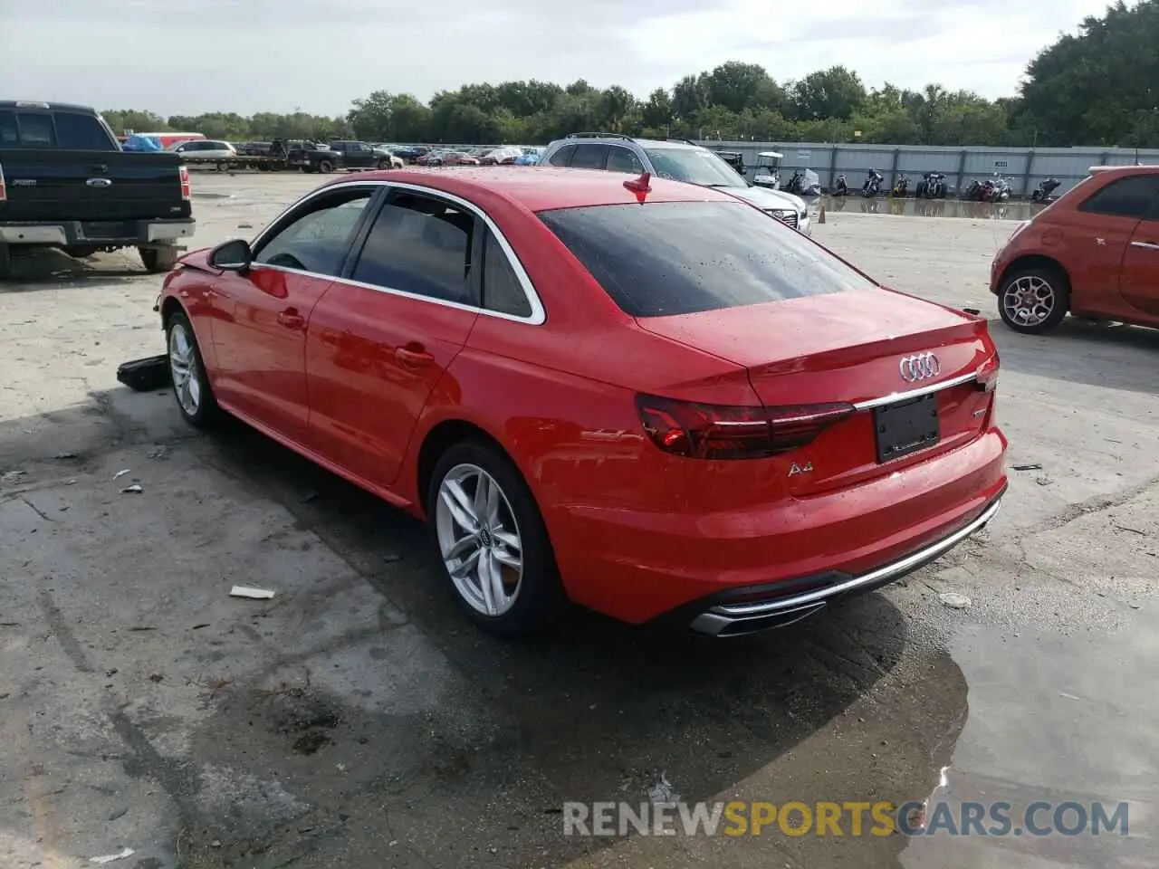 3 fotografías del automóvil dañado WAUDNAF44LA065206 AUDI A4 2020