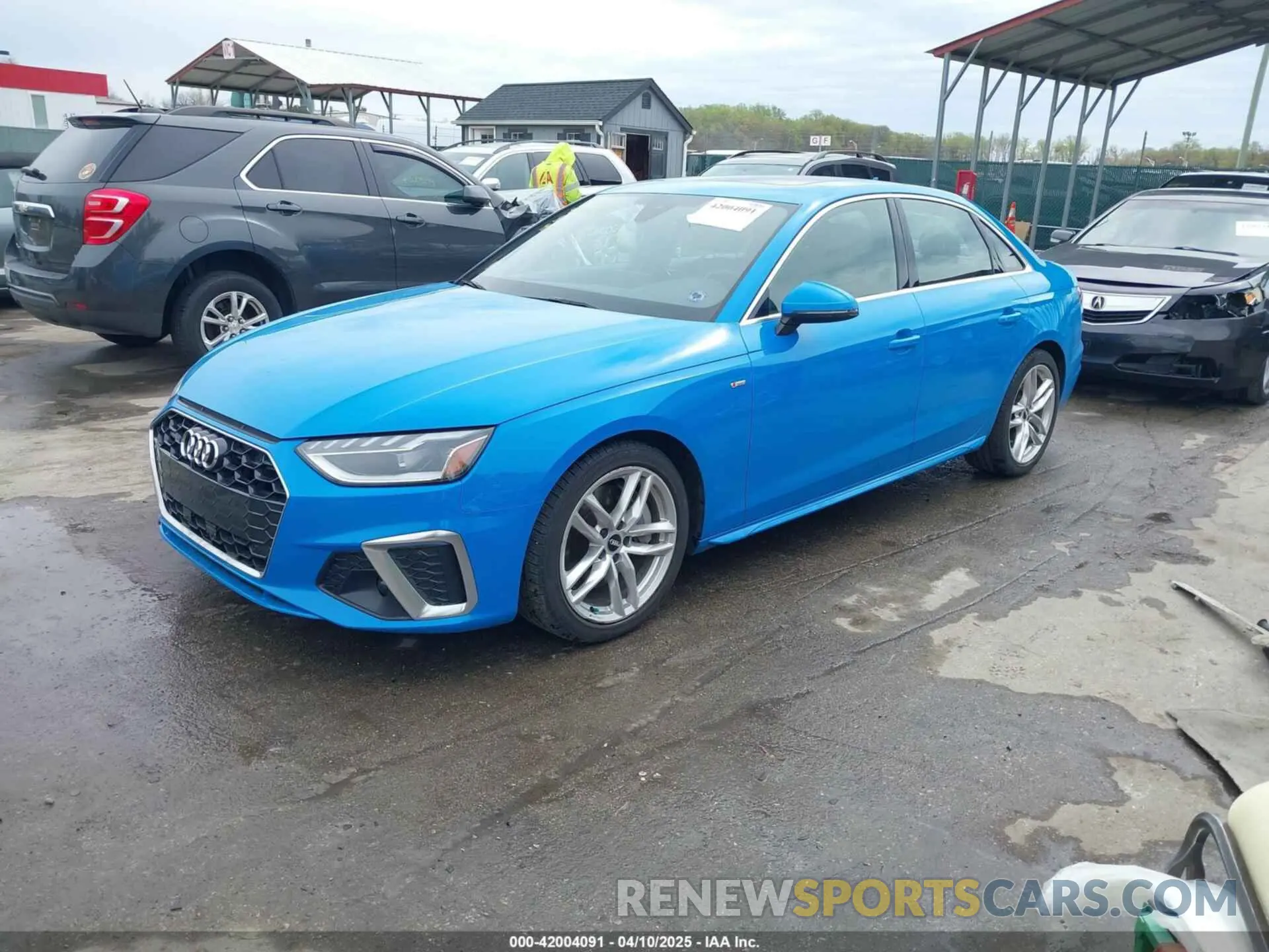 2 fotografías del automóvil dañado WAUENAF44LN008386 AUDI A4 2020