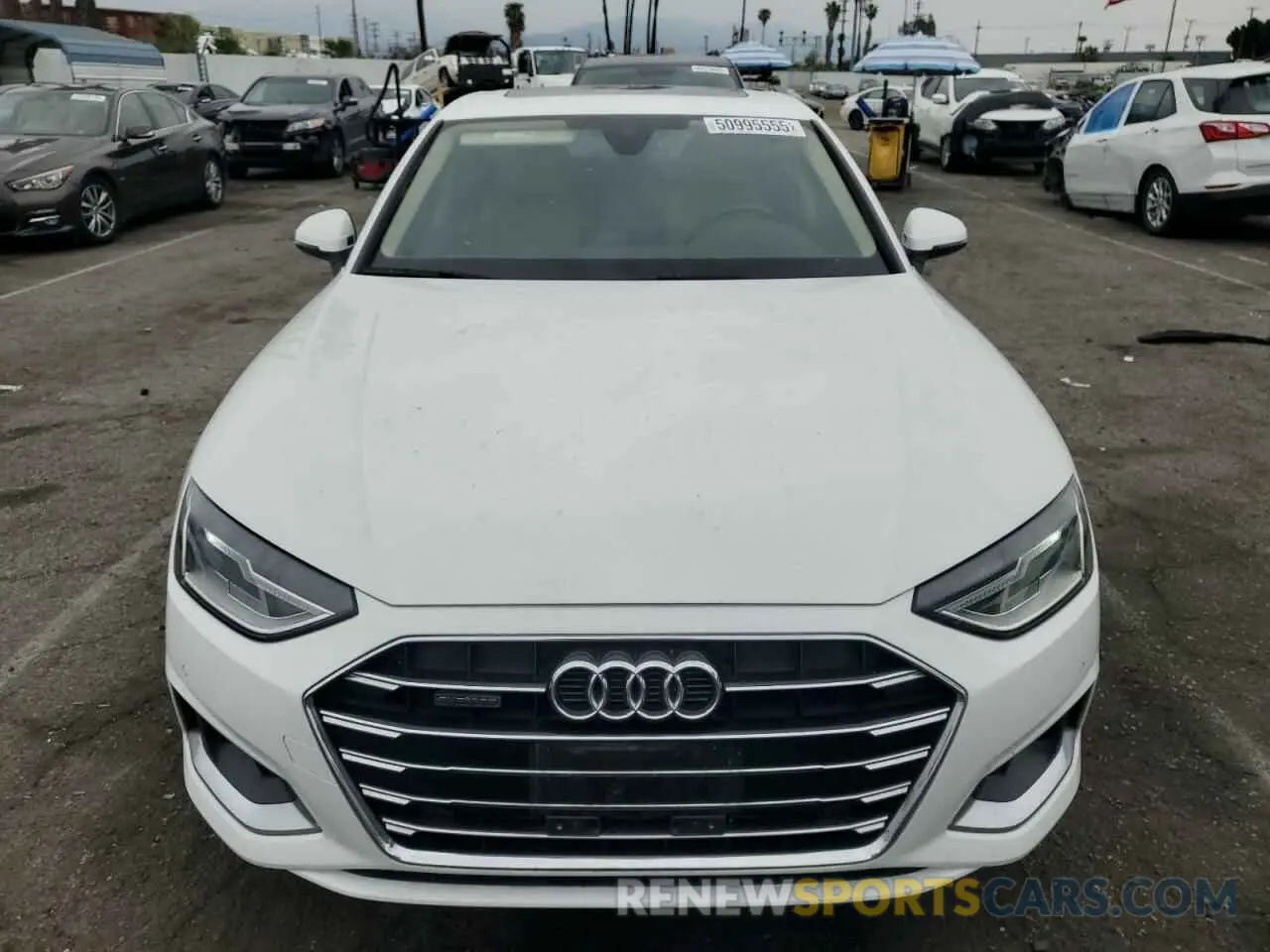 5 fotografías del automóvil dañado WAUABAF41MA025243 AUDI A4 2021