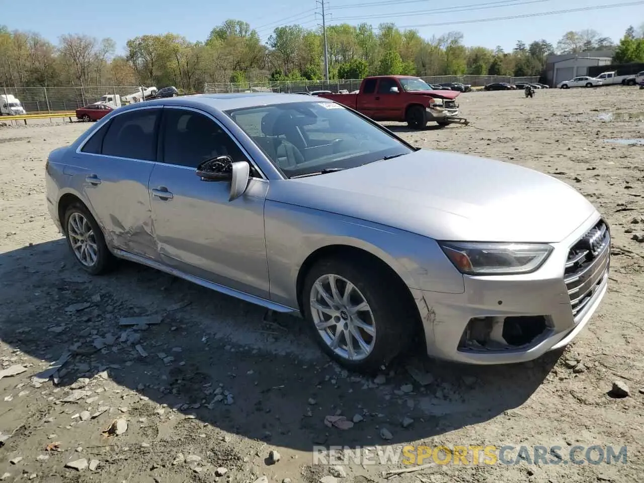 4 fotografías del automóvil dañado WAUABAF43MA073939 AUDI A4 2021