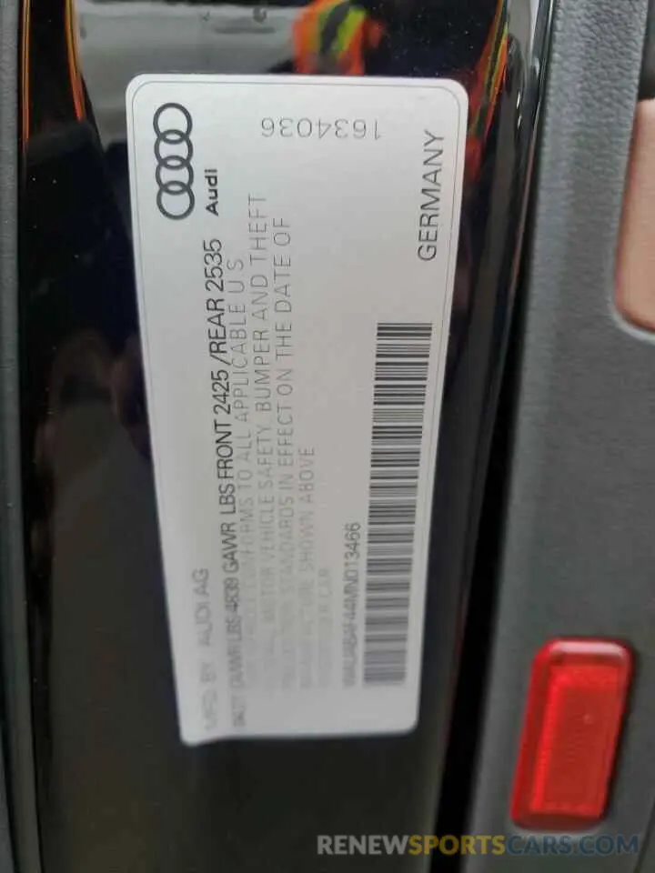 12 fotografías del automóvil dañado WAUABAF44MN013466 AUDI A4 2021