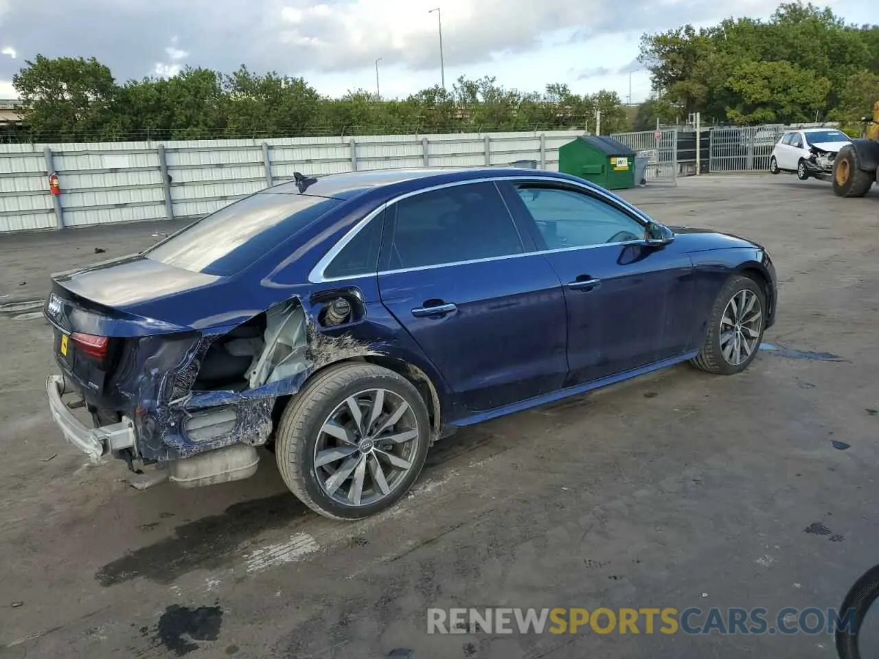 3 fotografías del automóvil dañado WAUABAF47MA028857 AUDI A4 2021