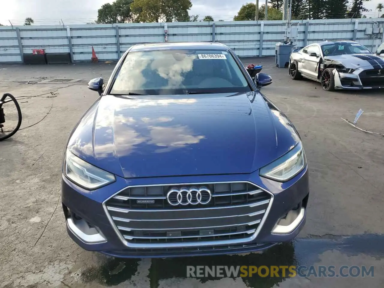 5 fotografías del automóvil dañado WAUABAF47MA028857 AUDI A4 2021