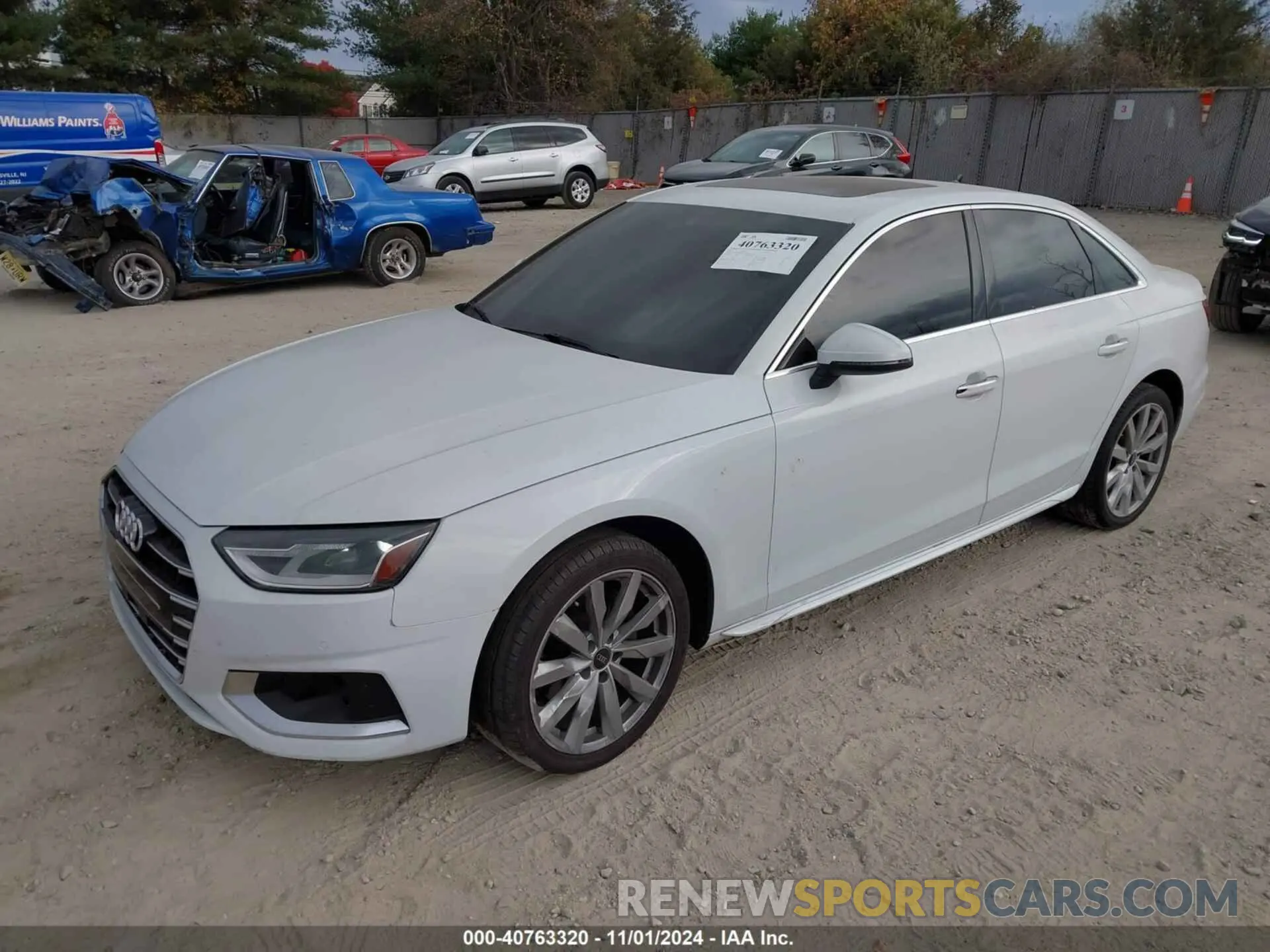 2 fotografías del automóvil dañado WAUABAF4XMN007607 AUDI A4 2021
