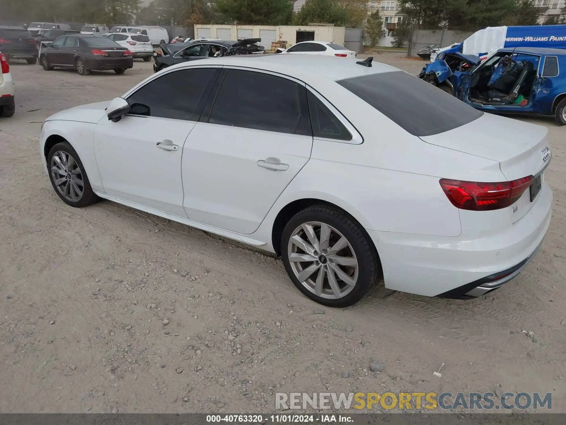 3 fotografías del automóvil dañado WAUABAF4XMN007607 AUDI A4 2021