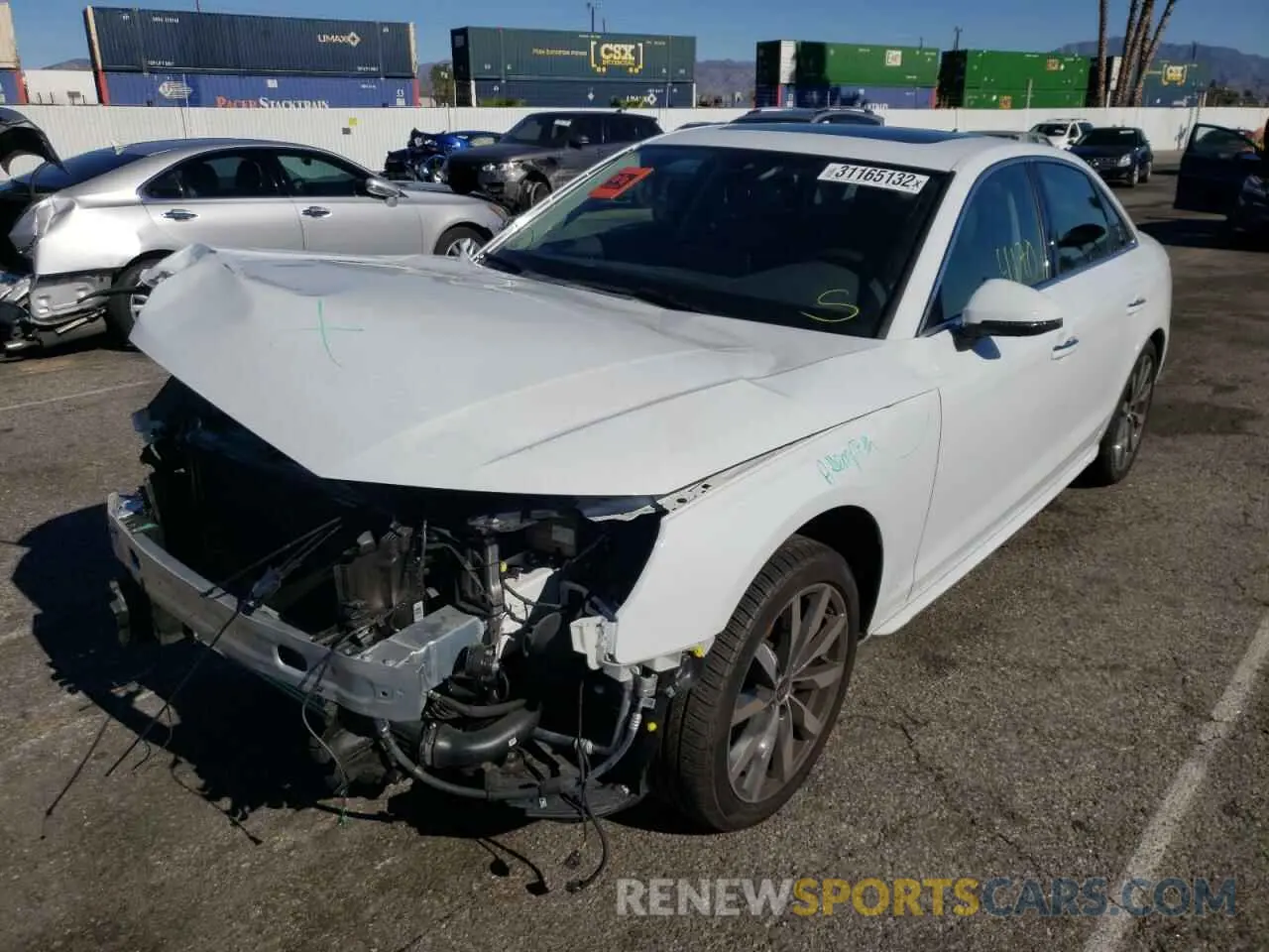 2 fotografías del automóvil dañado WAUBBAF46MA041054 AUDI A4 2021