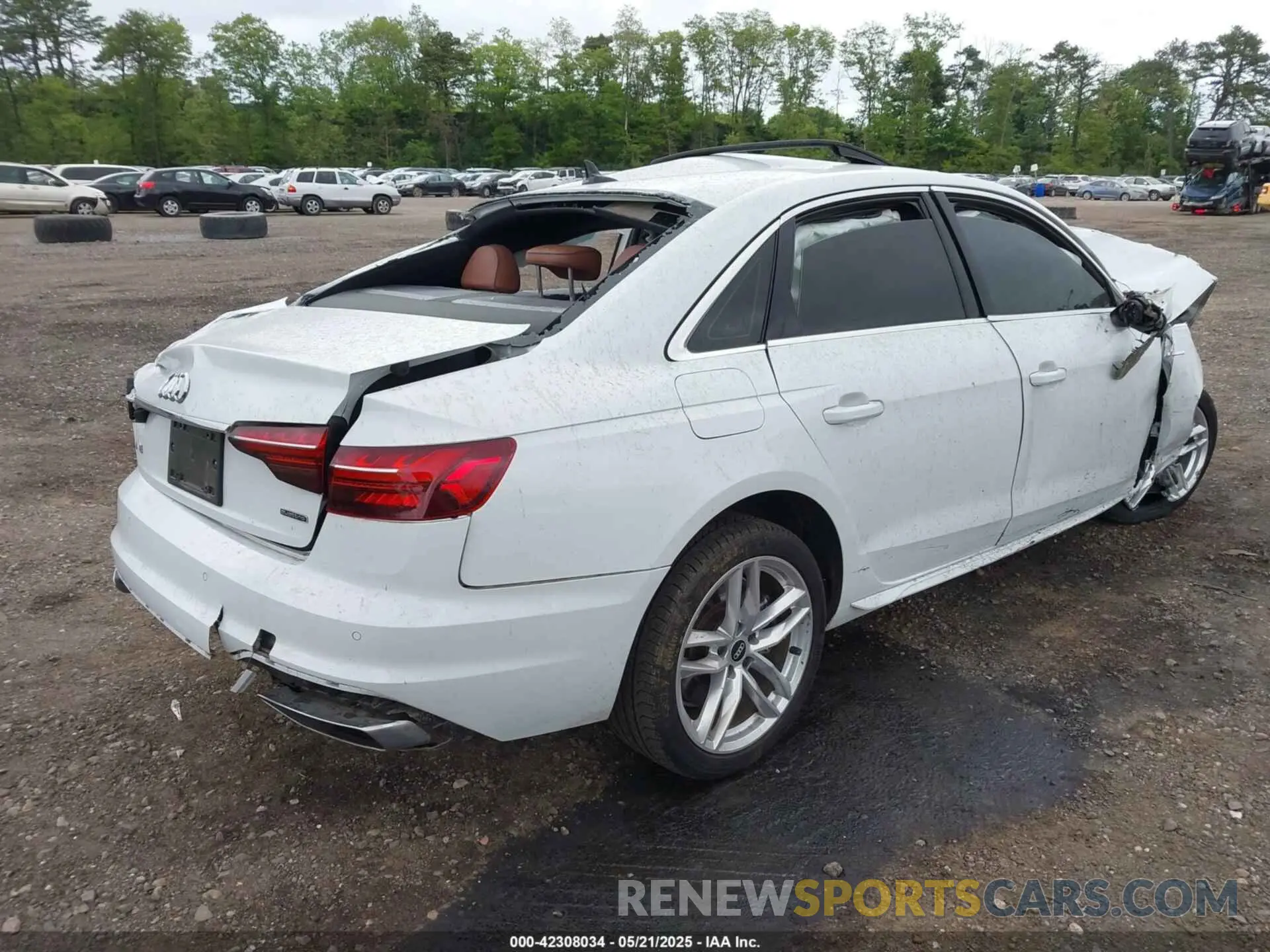 4 fotografías del automóvil dañado WAUEAAF42MA086122 AUDI A4 2021