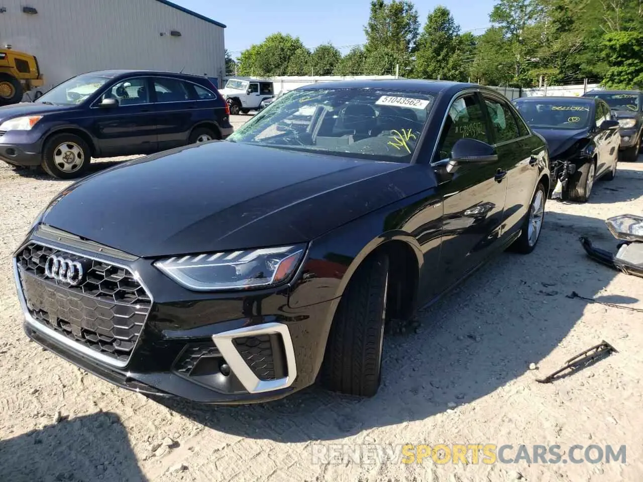 2 fotografías del automóvil dañado WAUEAAF44MA012815 AUDI A4 2021