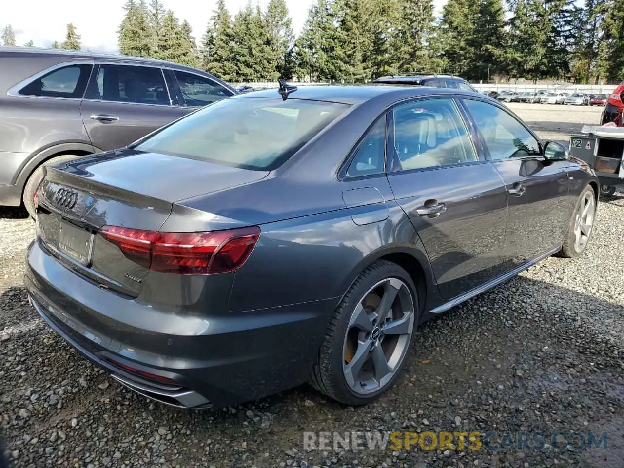 3 fotografías del automóvil dañado WAUEAAF45MA039716 AUDI A4 2021