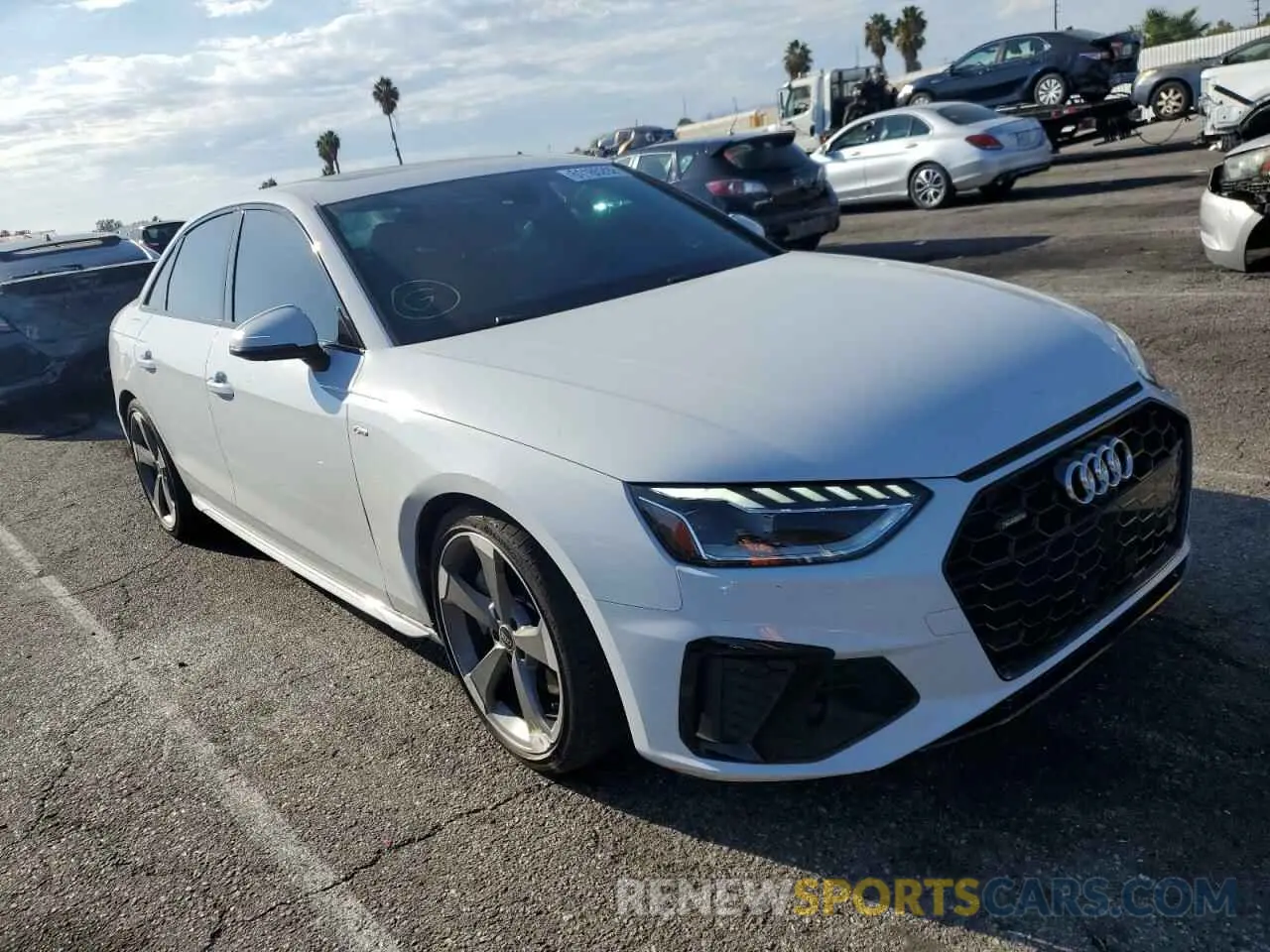 1 fotografías del automóvil dañado WAUEAAF45MA066611 AUDI A4 2021