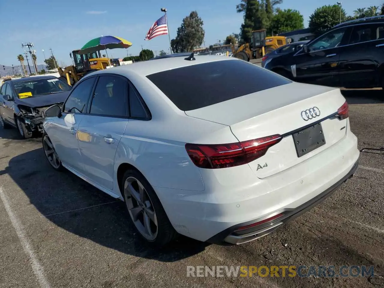 3 fotografías del automóvil dañado WAUEAAF45MA066611 AUDI A4 2021