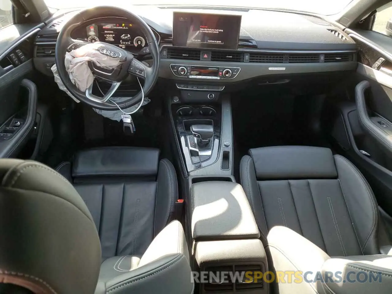 8 fotografías del automóvil dañado WAUEAAF49MA041176 AUDI A4 2021