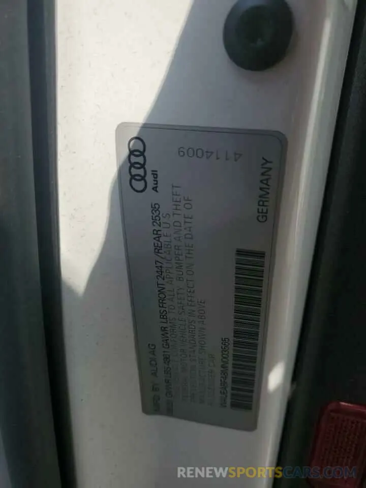 13 fotografías del automóvil dañado WAUEABF48MN003565 AUDI A4 2021