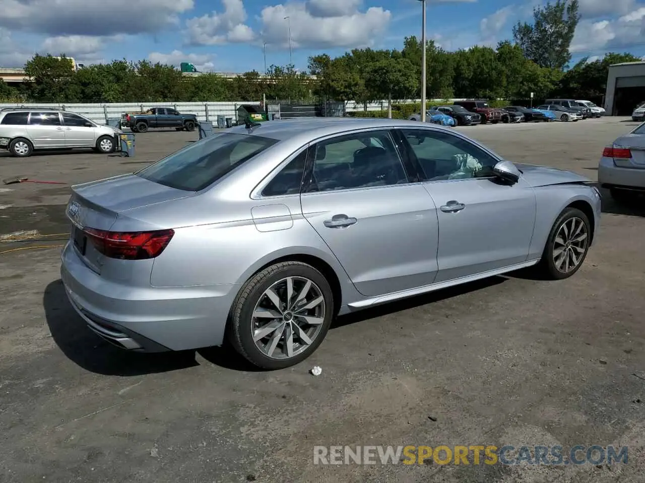 3 fotografías del automóvil dañado WAUBBAF48NA036956 AUDI A4 2022