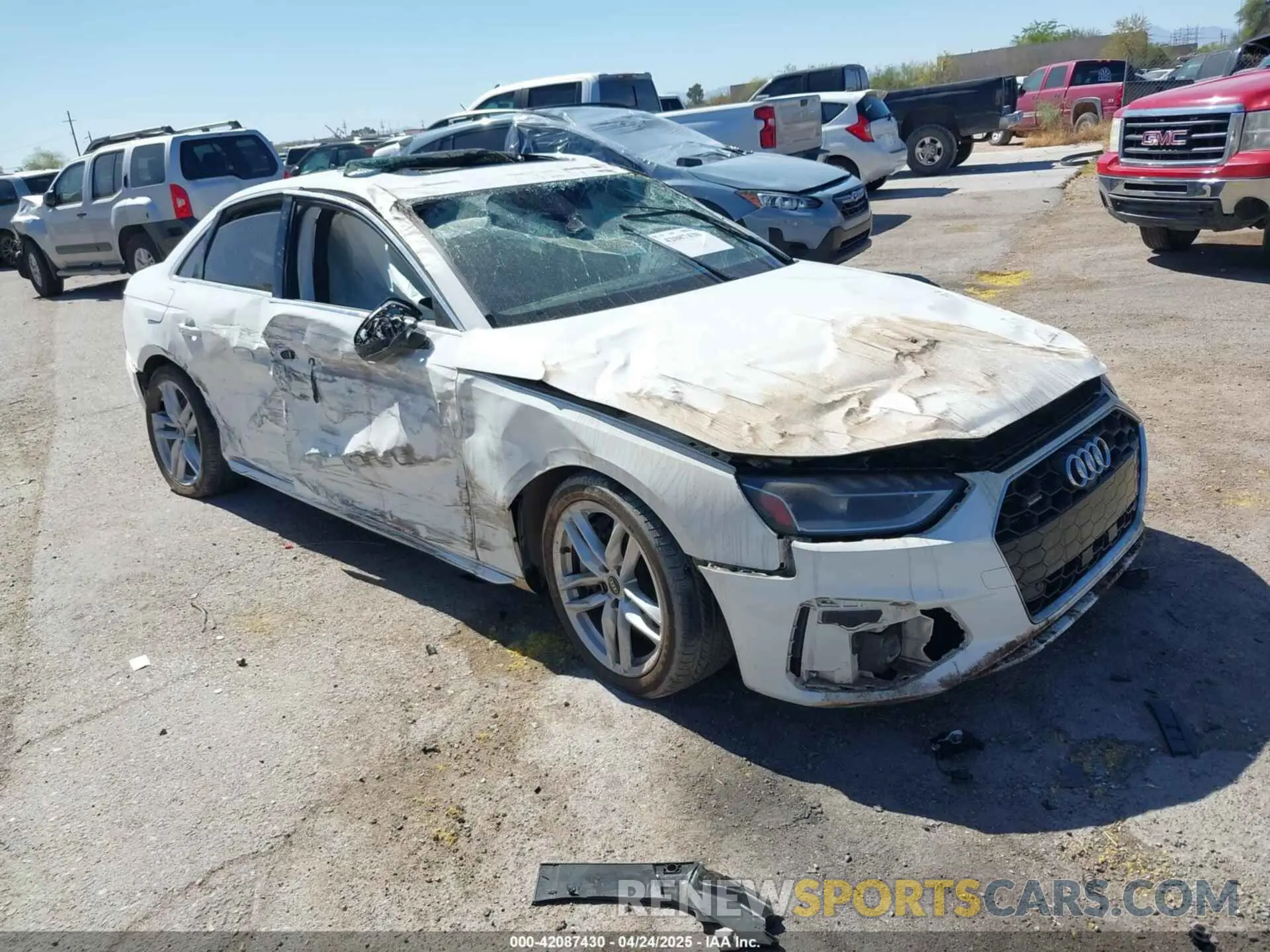 6 fotografías del automóvil dañado WAUEAAF45NN013501 AUDI A4 2022