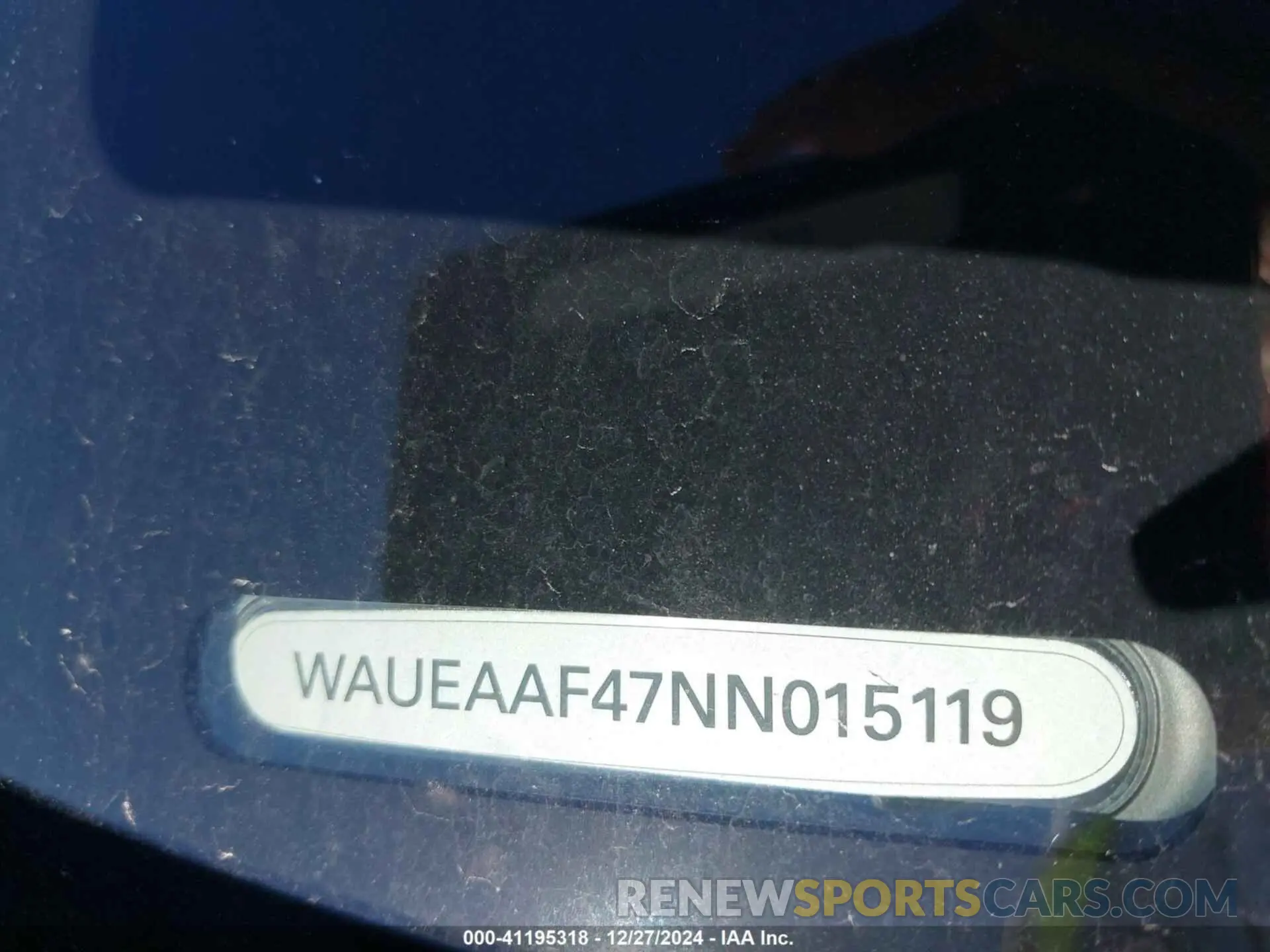 9 fotografías del automóvil dañado WAUEAAF47NN015119 AUDI A4 2022
