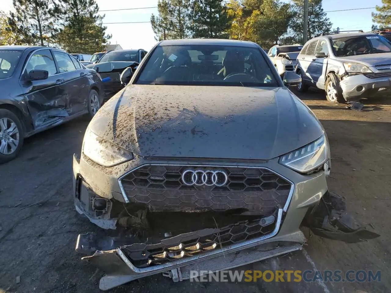 5 fotografías del automóvil dañado WAUEAAF40PN001646 AUDI A4 2023